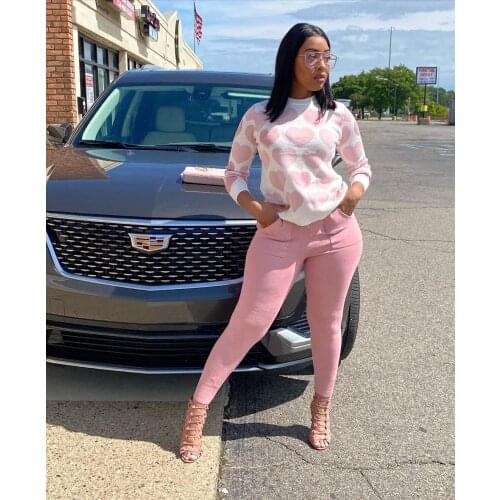 Ueteey New Two-piece Sweety Casual Lovely Heart Print Women Pants Set