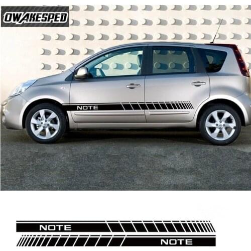 For Nissan Note NISMO S Power 2009-18 Car Door Skirt Stickers Racing Styling Auto Body Decor Vinyl Decal Both Side Sport Stripe