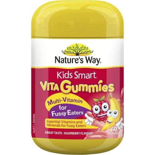 NATURE WAY Kid Smart VITAGUMMIES 60Cap Multi Vitamin for Fussy Eater Growth Development Brain Function Eye Immune system Health