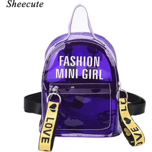 Waterproof Transparent Backpack Girls Bags Pvc Lightweight Kids Backpack Female Student Bag Fashion Mini Backpack Children Bags