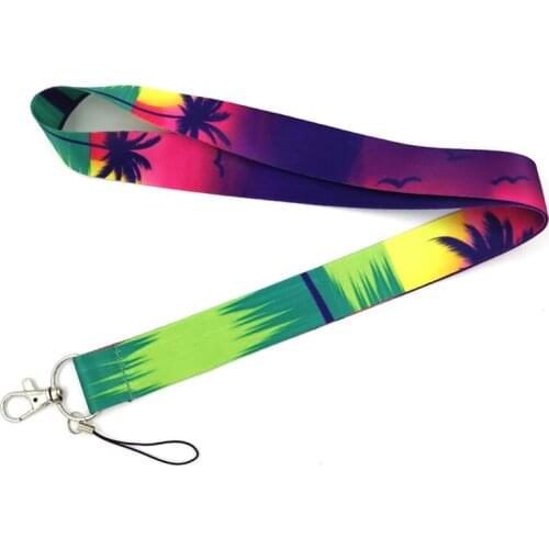 Seaside Sunset Mobile Phone Rope Neck Strap Keychain Lanyard For Key USB ID Card Badge Holder Necklace DIY Hang Rope Accessory