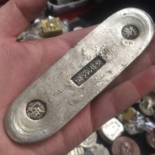 1pc chinese antique Collection square silver bar,Silver ingot old decoration gifts metal handicraft Randomly send 002