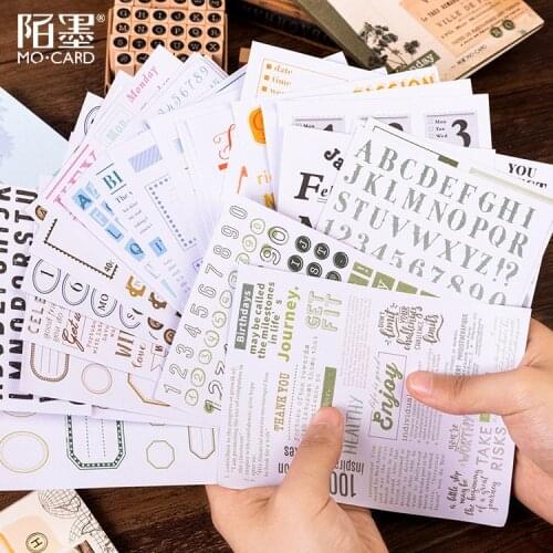 10 Sheet/pack Vintage Stickers Scrapbooking Writable Plan Travelling Washi Stickers Planner Decorative Diy Diary Album Stick Lab