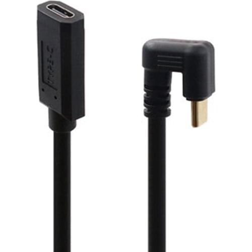 180 Degree Angled U type USB 3.1 Type C USB C Male to USB C Female Extension Data Cable 30cm
