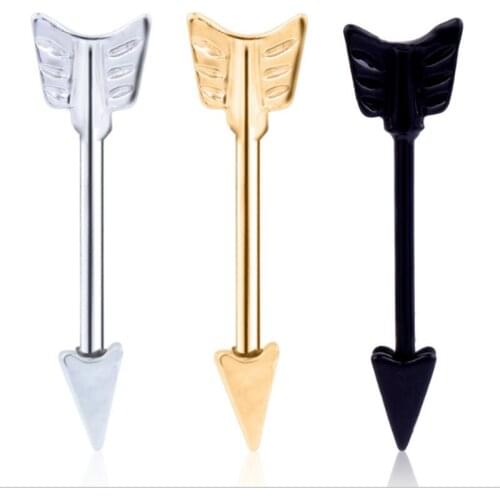 2PCS Hot Sale Gold Nipple Rings Bar Barbell Sexy Women Arrow Nipple Rings Fashion Jewelry Stainless Steel Body Piercing