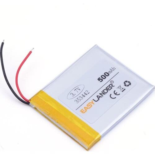 3.5x34x42mm 3.7V 500mAh Rechargeable li Polymer Li-ion Battery For GPS PSP MP3 SPeaker DIY PAD Power LED Bluetooth Pen 353442