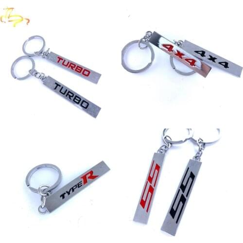 3D Metal Emblem Badge KeyChain Keyring Key Chain FOB Ring for Type-R SS 4X4 TURBO Mustang GT 500 Cobra Shelby Car Styling
