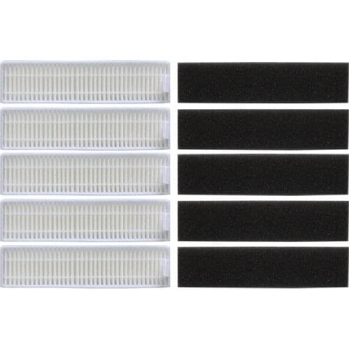 5x Ecovacs HEPA Filter and 5x Fine filtration Cotton Replacement for D36A TEK TCR-S TCR-S2 TCR660 M1