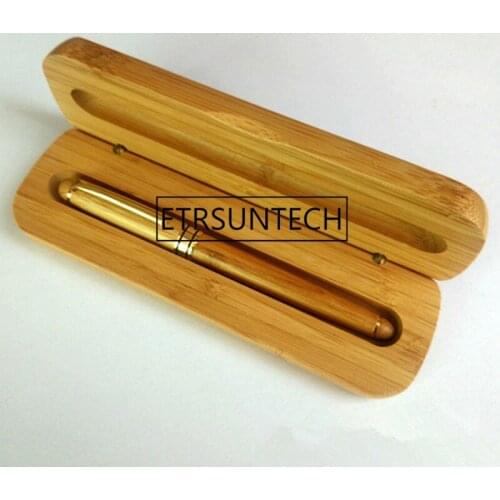 50pcs/lot Vintage elegant bamboo box business gift pen case for Christmas gift New Year Wedding gift