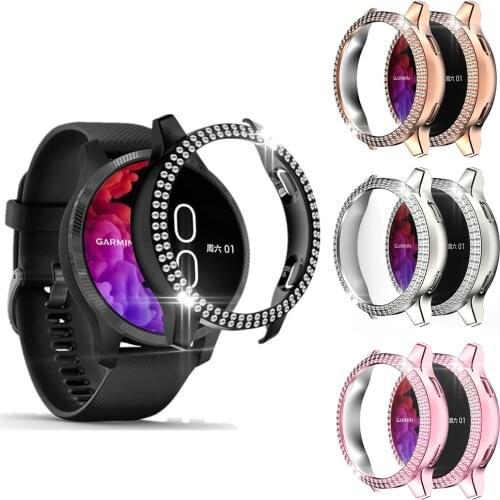 Diamond Glitter PC Hard Edge Case Protector Bling Shell Frame For Garmin Venu Watch Protective Bumper Full Cover Accessories