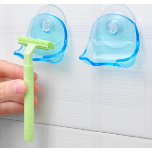 Razor Rack Super Suction Cup Razor Holder Shaver Storage Rack Wall Hook Hangers Towel Sucker bathroom accessories LX9140