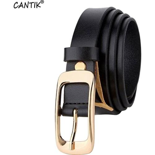 CANTIK Ladies Fashion Design Flower Decorative Buckles Womens Quality Cowhide Leather Belts Clothing Accessories 2.2cm FCA076