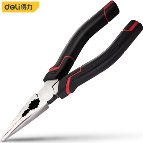 Deli Wire Cutter Japan Type Long Nose Pliers Anti-slip Handle Cr-V Fishing Pliers Fish Tool Wire Side Cutter Multitool Hand Tool