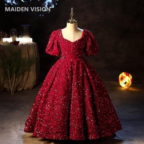 Kids Dresses For Party Wedding Dress Gorgeous Beaded Sequins Children Pageant Gown Teenagers Dress infant Toddler Girl Clothing