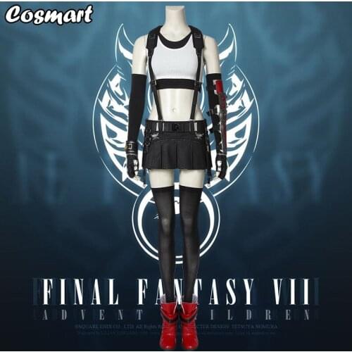 Game Final Fantasy VII FF7 Tifa Lockhart Uniform Cosplay Costume Halloween Suit For Women New