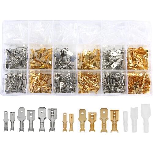 540PCS 2.8/4.8/6.3mm Insulated Male Female Wire Connector Electrical Wire Crimp Terminals Spade Connectors With Sheath