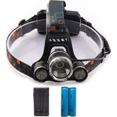 Lampe Frontale Headlight Xml T6 Linterna 5000 Lumen Head Torch Led Headlamp Flashlight Head Lamp Charger 18650 Battery