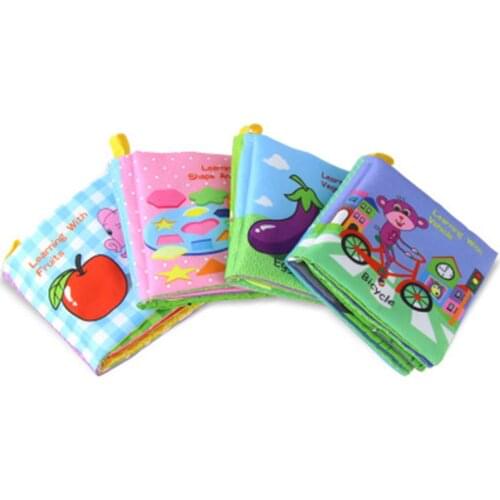 Soft Cloth Book Infant Baby Learning Education Animal Cartoon Word Book Non-Toxic Fabric Book Story Intelligence Developing Toy