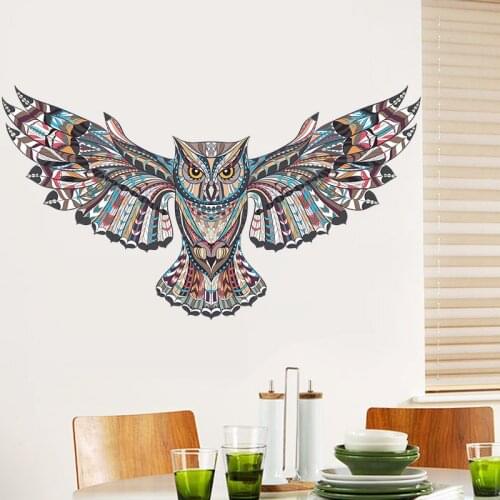 Flying Owl Wall Stickers Living Room Decoration Animals Birds Pvc Owlet Wall Art Diy Hawk Home Decals Peel And Stick