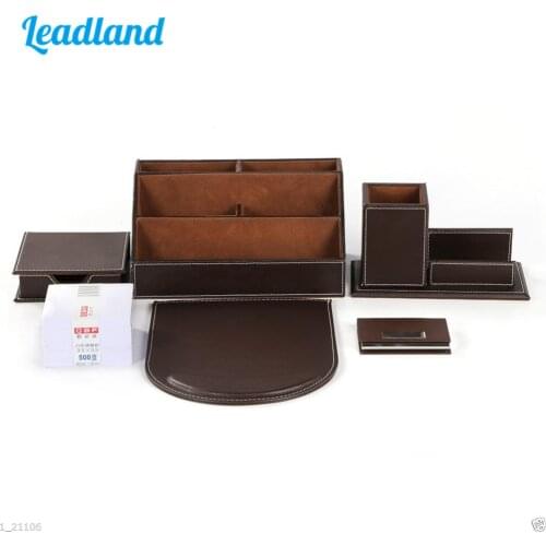 Kingfom Desktop Organizer Set Pen Holder With Business Card Holder Memo Box Paper Notes Mouse Pad Stationery Organizer