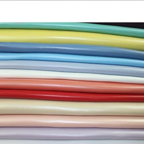 Real First layer soft cow leather fabric / Napa pearl light soft yellow leather/ quality pearl grain genuine leather material