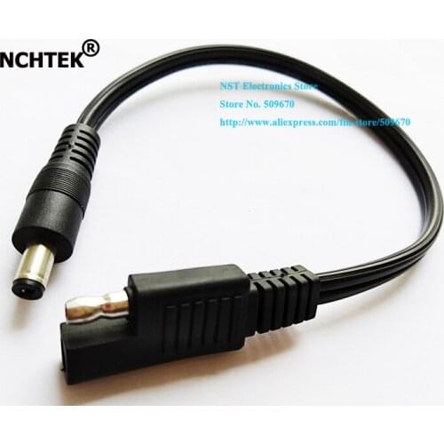 NCHTEK DC 5.5x2.1mm Male Plug to SAE Power Extension Connector Cable About 25CM/Free Shipping/20PCS
