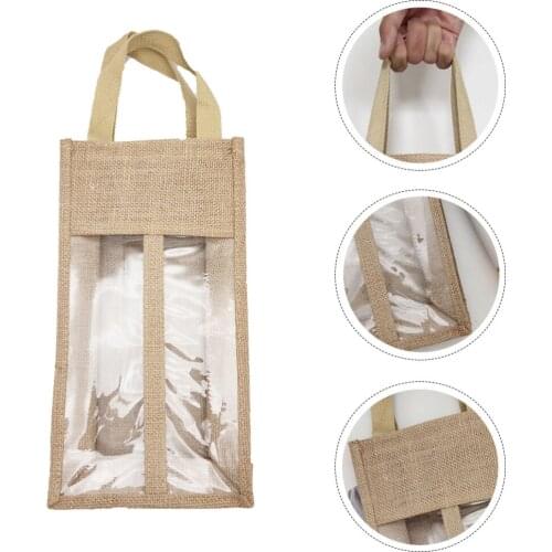 2pcs Practical Red Carrier Bag Bottle Storage Bags Tote Pouch
