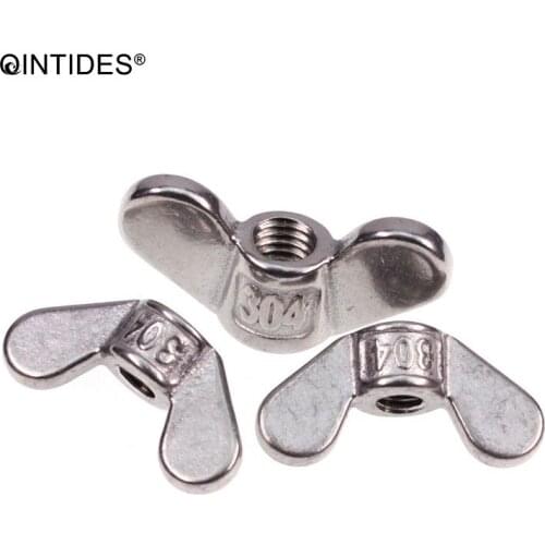 QINTIDES M4 - M8 Wing nuts Round nose round wing nut 304 stainless steel screw nut M5 M6 big ear butterfly nut