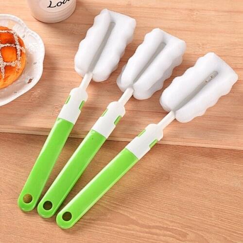 Extended handle sponge cup brush powerful decontamination sponge cleaning brush multifunctional bottle nipple brush 41g