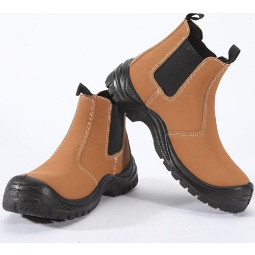Plus size mens fashion steel toe covers work safety boots worker cow leather platform shoes safe chelsea boot security botas man