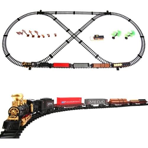 Christmas Electric Rail Car Series Add Water To Smoke Extra Large Size Freight Train Toys With Music Lights Longer Carriage