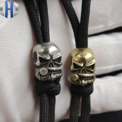 Cigar Skull Flashlight EDC Umbrella Cordon Handle Flashlight Handmade DIY Pendants