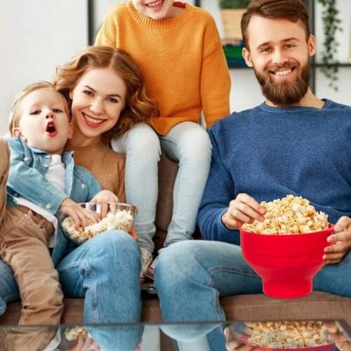 Microwave Silicone Popcorn Collapsible Hot Air Microwavable Popcorn Bowl BPA Free Dishwasher Safe for Home JA55