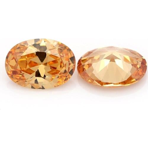 Price Per Carat Cubic Zirconia Wholesale Price Champagne Oval Shape Synthetic Stones For Jewelry
