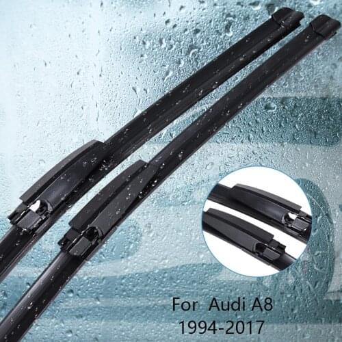 Wipers Blade For Audi A8 D2 / D3 / D4 1994 1995 1996 1997 1998 1999 2000-2017 Car Accessories For Auto Rubber Windscreen Wiper