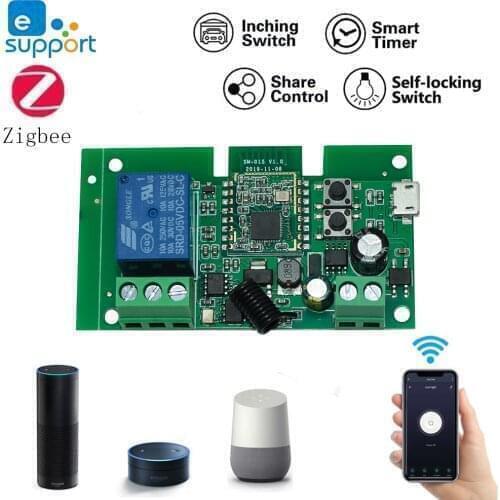 7-32V Zigbee 3.0 Smart Switch Relay Module APP Remote Control via eWeLink Support SmartThings Hub Alexa Google Home