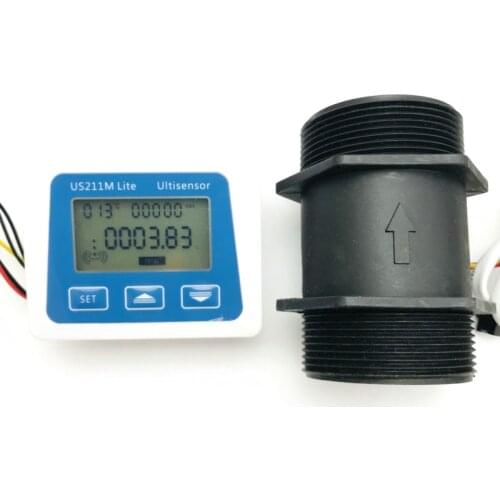 US211M Lite USN-HS20TA 10-300L/Min 2 Inch Digital Flow Meter Flow Reader Compatible with All Our Hall Effect Water Flow Sensor