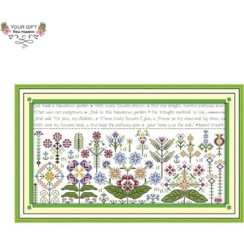 Your Gift Free Shipping Counted and Stamped Tapestry Flowers Needlework Embroidery Cross Stitch Kits for Home Decor J343(2)