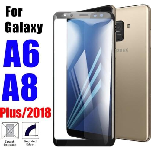 Protective glass on for samsung galaxy a8 2018 safety glass samsug a 8 a6 a 6 plus 2018 screenprotector tremp glas 6a 8a film a6
