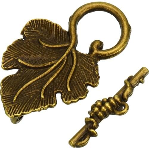 10pcs/set Alloy Leaf Toggle Clasps Fit For Bracelets Necklace DIY Jewelry Findings Making Accessories