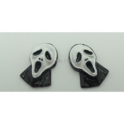 1pcs/lot resin flat back Halloween Skull magicians 30mm Cabochons Scrapbooking Hair Bow Center DIY Christmas decration C103-10