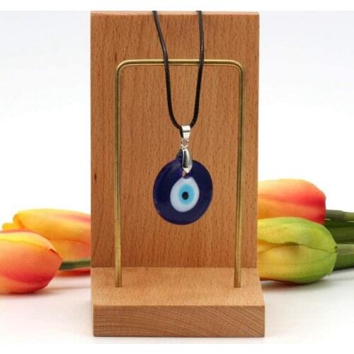 1PCS Fashion Blue Glass Evil Eye Round Pendants Necklace Men Women Charms Necklace Accessories Creative Party Jewelry Gift