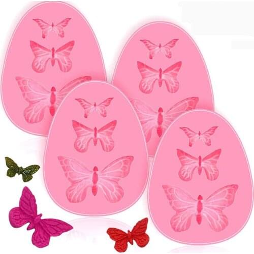 1pc Butterfly Mold Silicone Baking Butterfly Fondant Cake Moulds Craft Chocolate Mould Fondant Cake Decorating UV Resin Tool