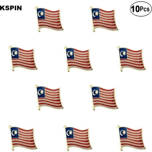 Malaysia Flag Lapel Pin Flag badge Brooch Pins Badges 10Pcs a Lot