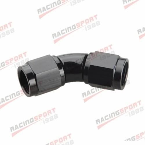10AN AN10 45 Degree Female To Female Union Full Flow Adapter Fitting Black/Red-Blue