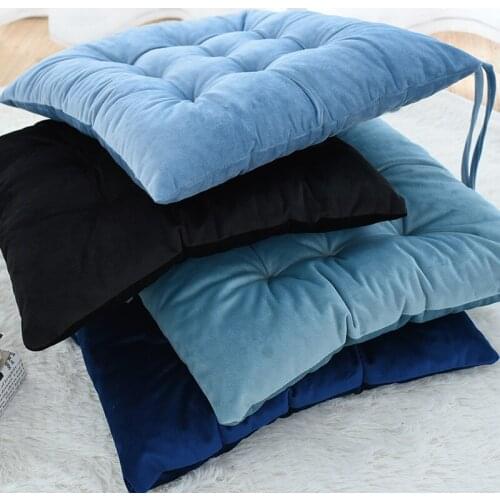 2020 Creative Solid Seat Cushion Pads Velvet Fabric Garden Home Kitchen Office Chair Seat Pads Cushions Home Textile Almofadas