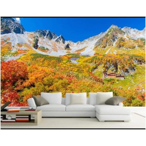 Custom photo 3d wallpaper Hd mountain and autumn yellow landscape home decor living room 3d wall murals wallpaper for walls 3 d