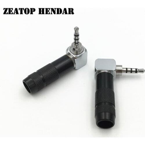 50Pcs Right Angle 90Degree 2.5mm 4 Pole Stereo Male Jack Silver Audio Plug for Repair Headphone Earphone DIY Soldering Connector