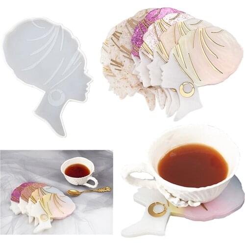 Afro Female Silicone Resin Mold DIY Making Coaster Cup Holder Craft Mould
