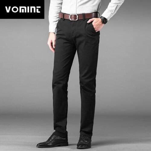 Vomint Brand New Mens Business Pants Regular Straight Fit Stretch Pants Casual Suit Trousers Elasticity Pants Pocket Details